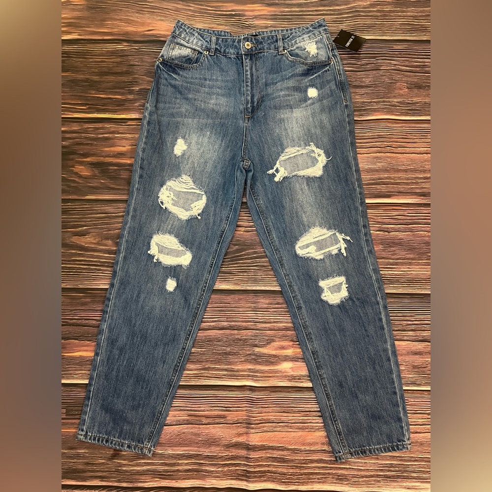 Forever 21 Blue Denim with Distressed Details
